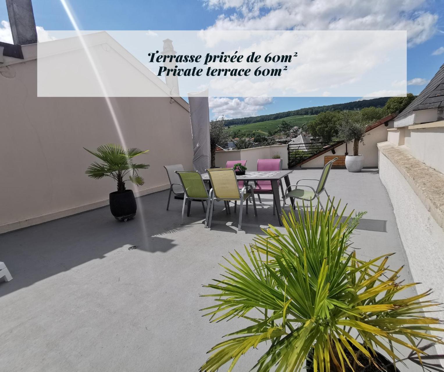 Terrasse 86 - Terrasse & Climatisation - 4-6 Personnes - Bnb Épernay Eksteriør bilde