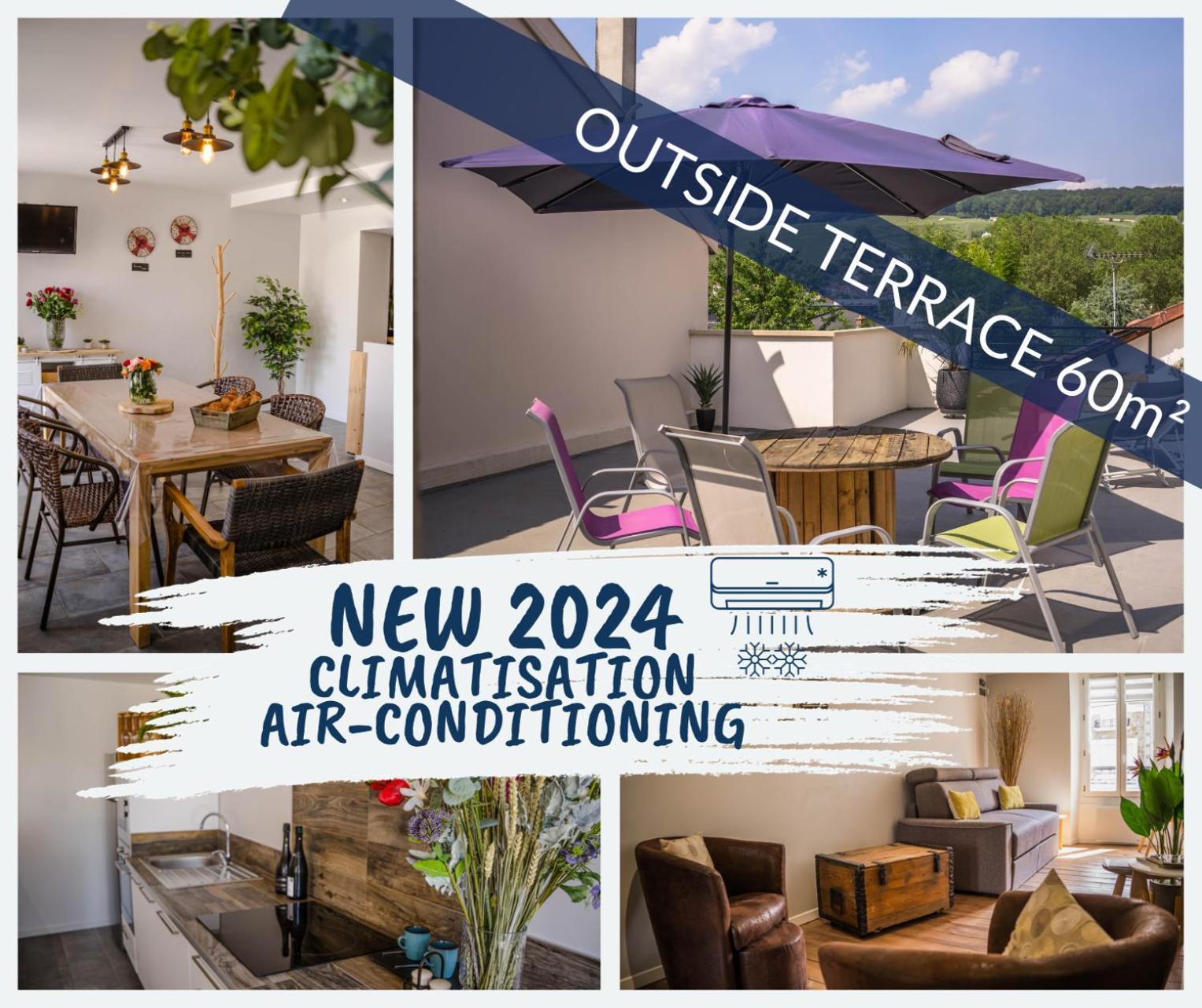 Terrasse 86 - Terrasse & Climatisation - 4-6 Personnes - Bnb Épernay Eksteriør bilde